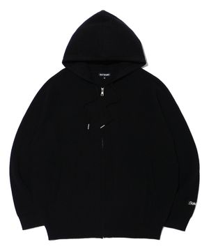 와펜 니트 후드 집업 BLACK (LP5SU517-076)