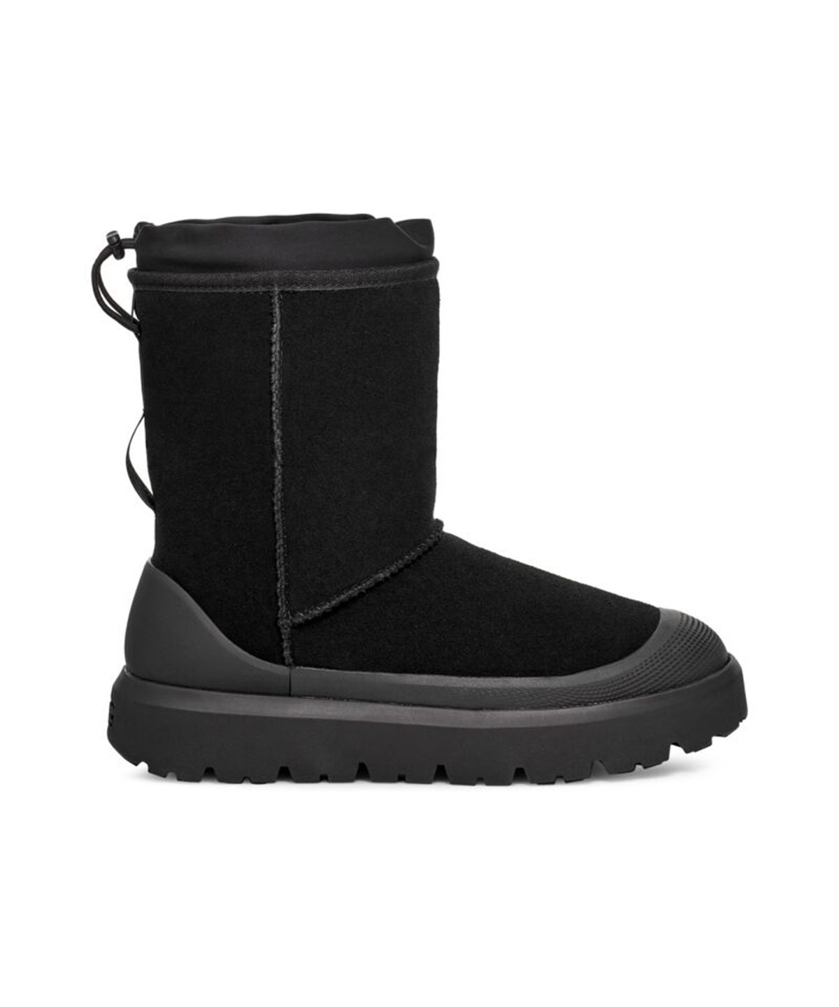 어그(UGG) [MEN] 스웨이드 로고 엠보싱 부츠 (클래식 숏 웨더 하이브리드) - 블랙 / 1143992BBLC
