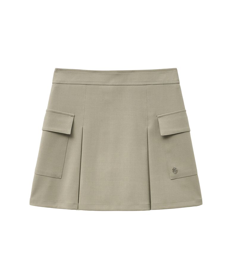 MOUVEMENT W CARGO PLEATED SKIRT beige