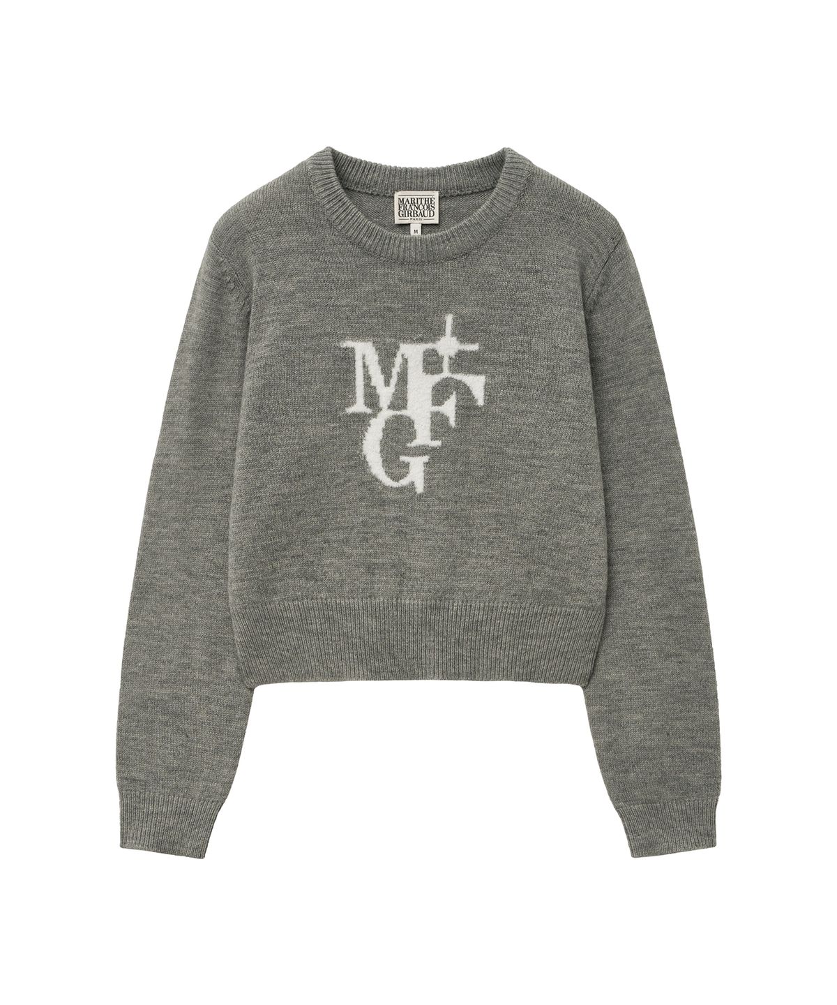 마리떼 스포츠(MARITHÉ SPORT) MOUVEMENT W M+FG LOGO CROP PULLOVER melange gray