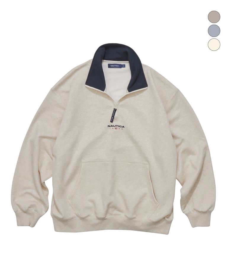 83플래그 하프 집업 스웨트셔츠(기모)(4colors) NSW6036