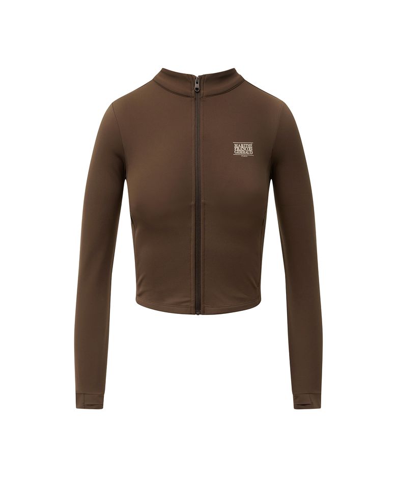 MOUVEMENT W SLIM ZIP-UP JACKET brown