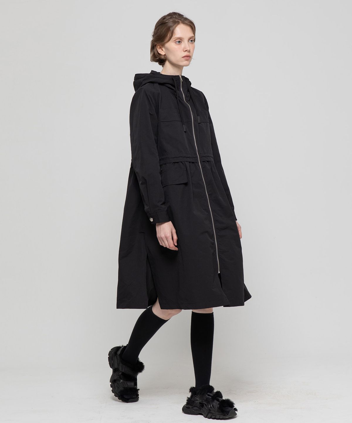 제이마크뉴욕(JMARKNEWYORK) Hooded zip up outer - Black