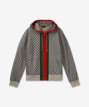 웹 모노그램 집업 후드 - 베이지 / 795071XJGRV2270