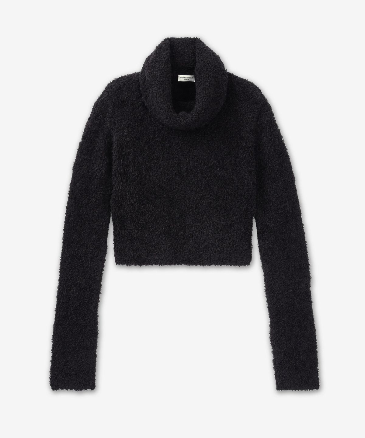 생로랑(SAINT LAURENT) 크롭 터틀넥 니트 - 블랙 / 802477Y76UX1000