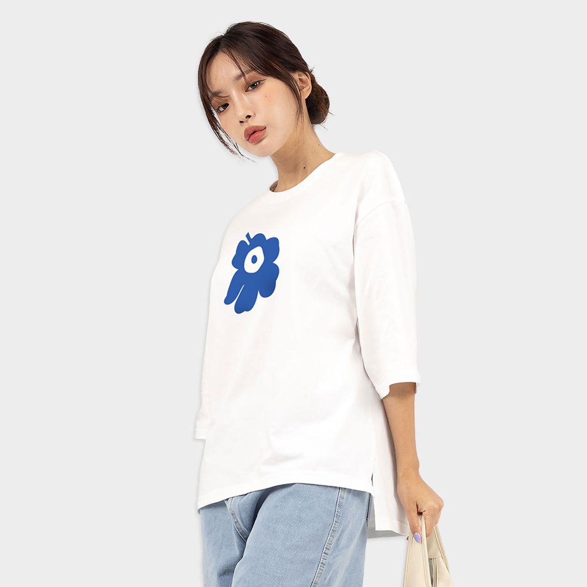 엘런아시(ELLENASSY) 크리샌트멈 7부 옆트임 티셔츠