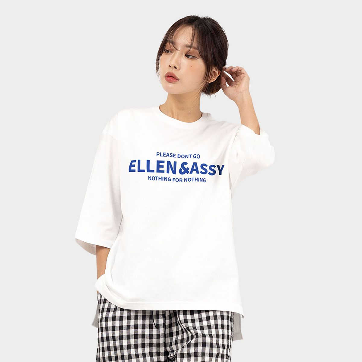 엘런아시(ELLENASSY) Nothiong 7부 옆트임 티셔츠