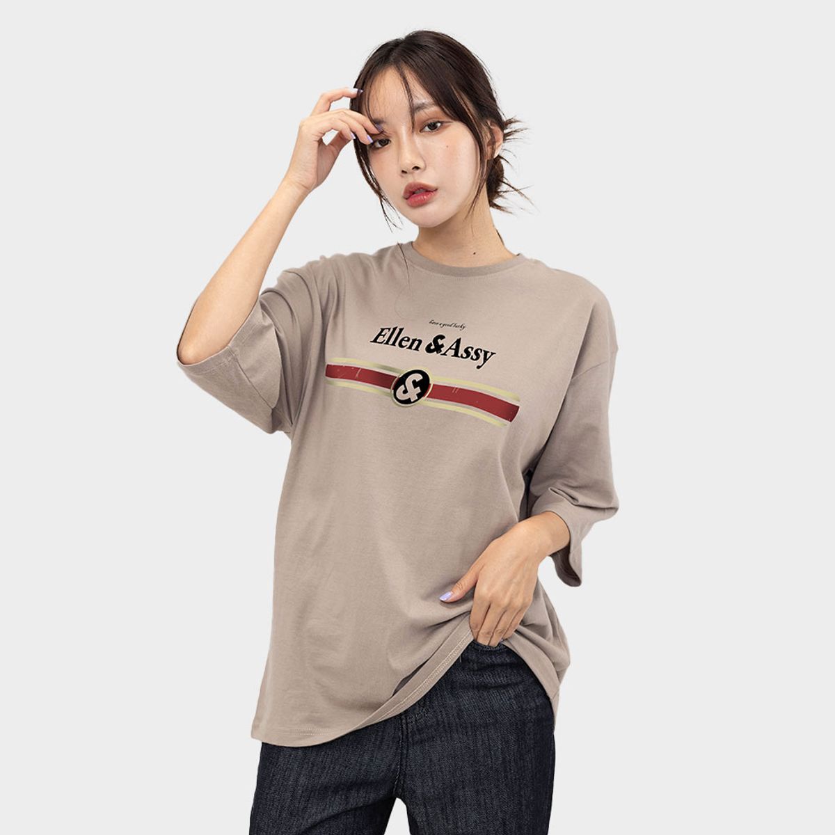 엘런아시(ELLENASSY) EA굿럭 7부 티셔츠