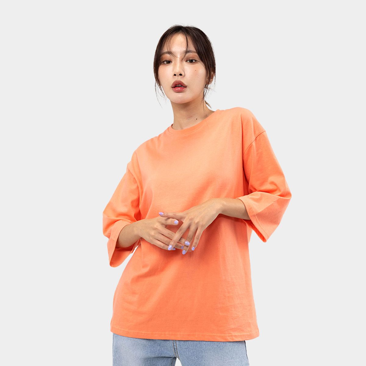 엘런아시(ELLENASSY) 무지 7부 티셔츠