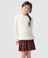 코튼 케이블 크루 넥 니트 [크림]