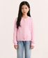 코튼 케이블 라운드 넥 가디건 [핑크]