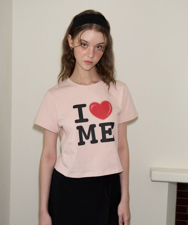 I Love Me Crop T_ Pink