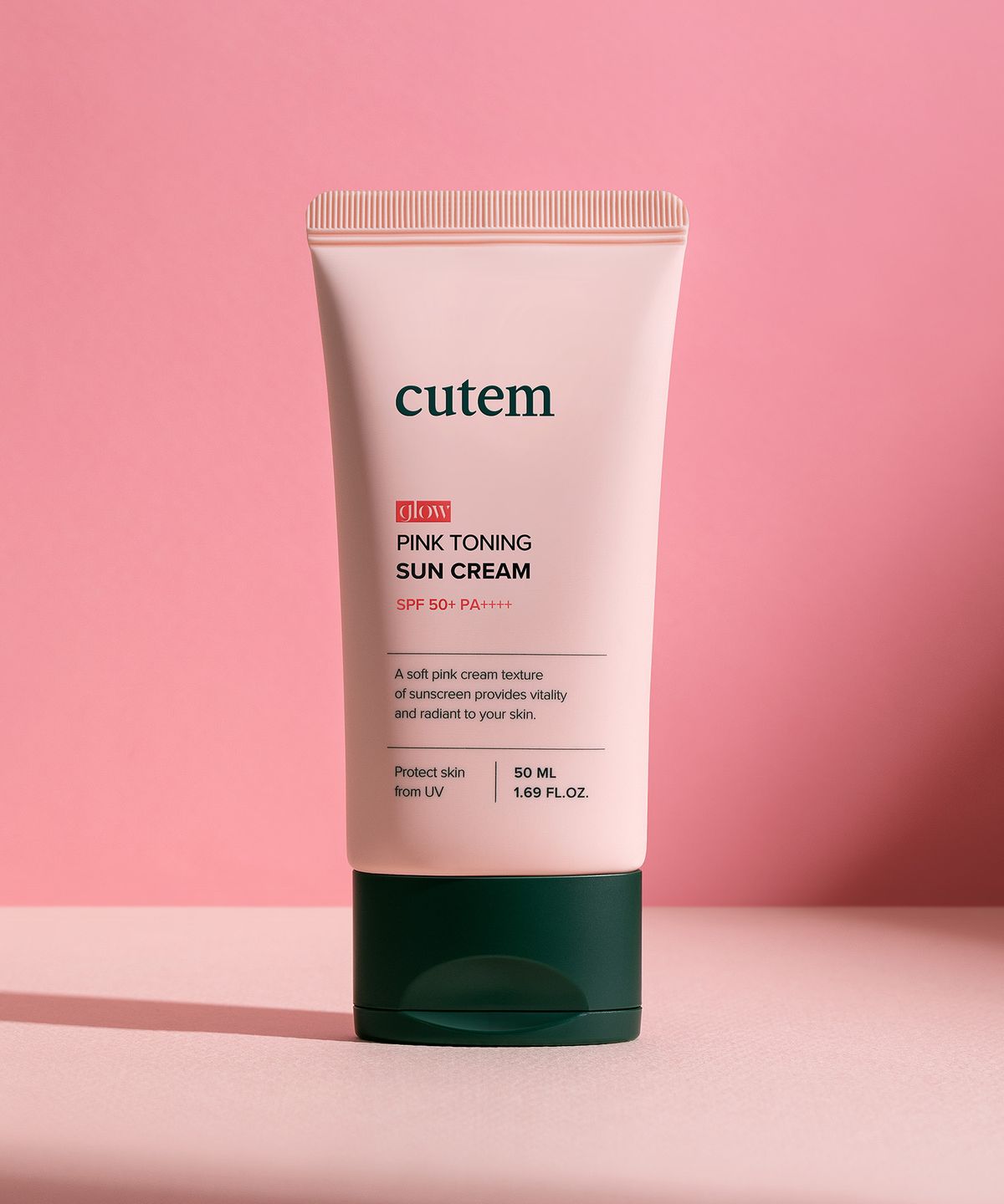큐템(CUTEM) 글로우 핑크 토닝 톤업 선크림 50ml