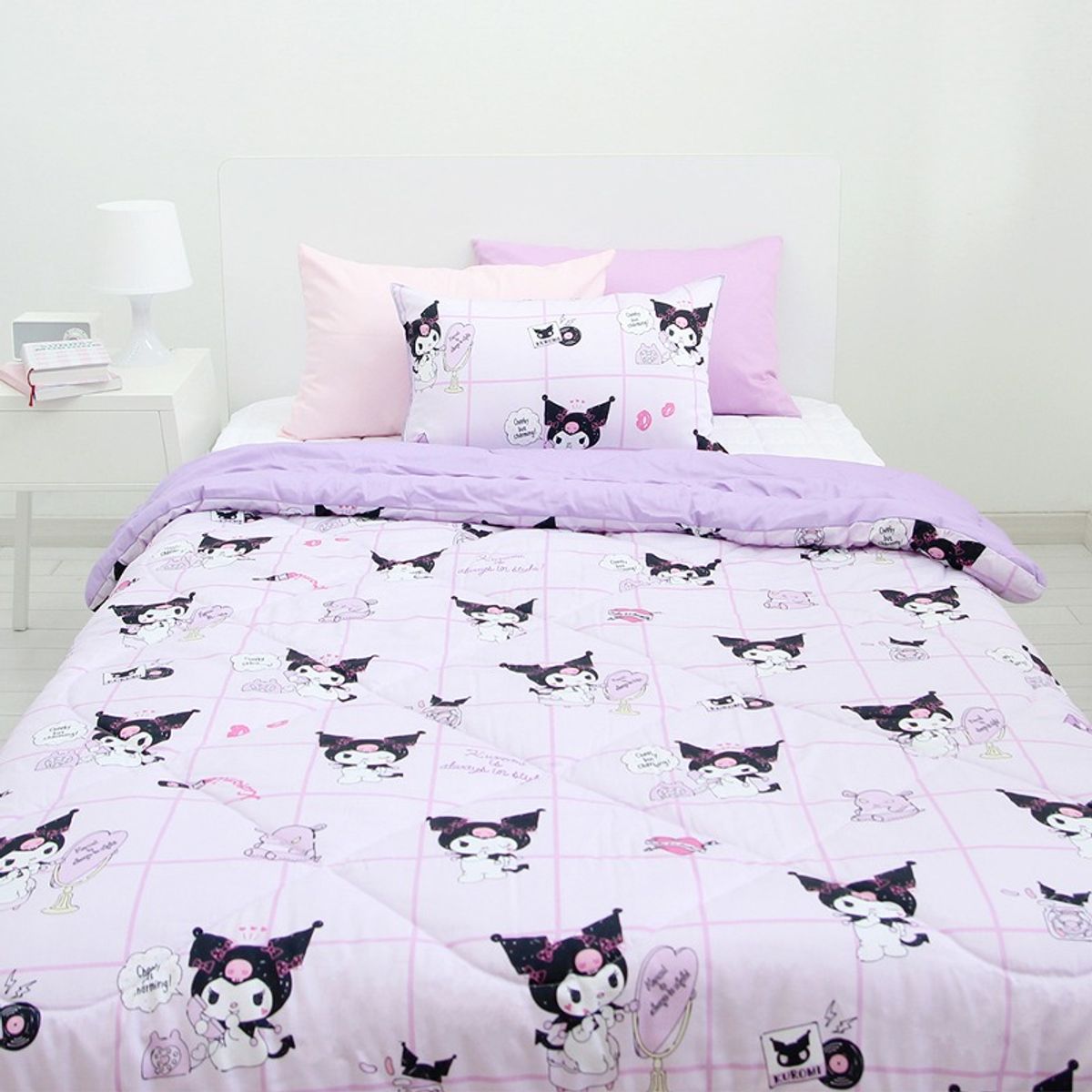 나라홈데코(NARAHOMEDECO) 산리오 쿠로미 순면차렵이불 베개커버 침구세트 큐티