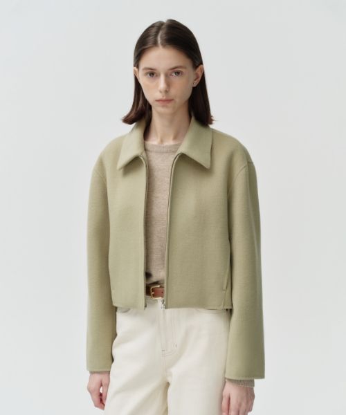 ★depound★ wool crop zip up jacket mint MUSINSA | DEPOUND Wool Crop Zip Up Jacket [Mint]