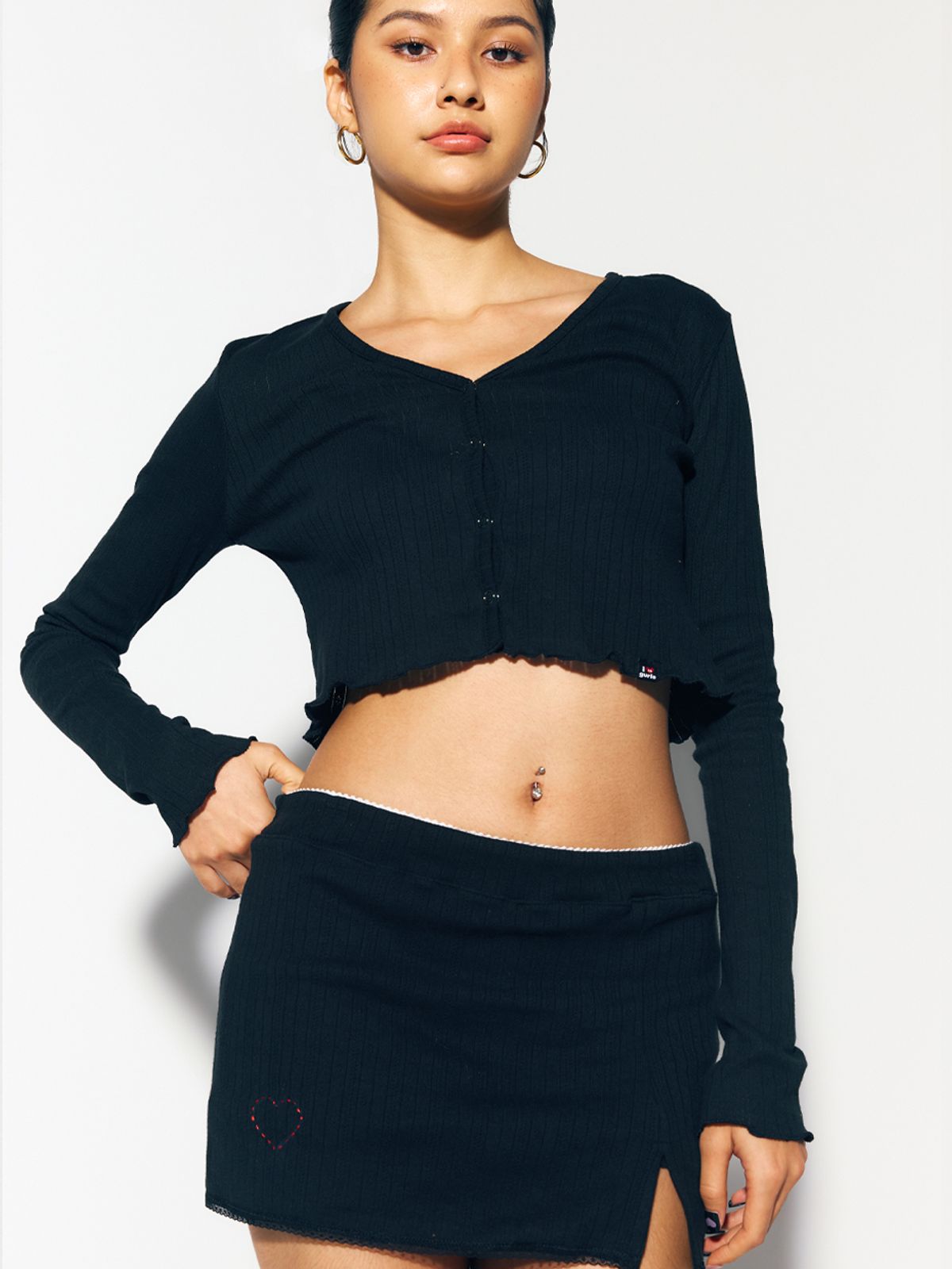 에즈이프 캘리(ASIF CALIE) GURLS SLIT TIGHT MINI SKIRT BLACK