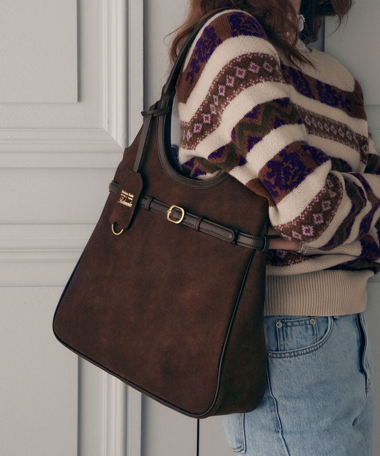 SUEDE HOBO BAG BROWN