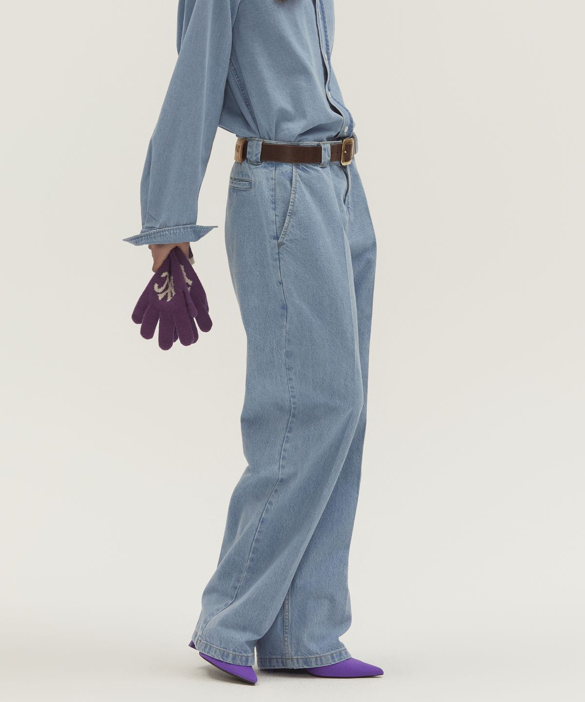 노앙(NOHANT) WASHED LOOSE FIT DENIM PANTS LIGHT BLUE