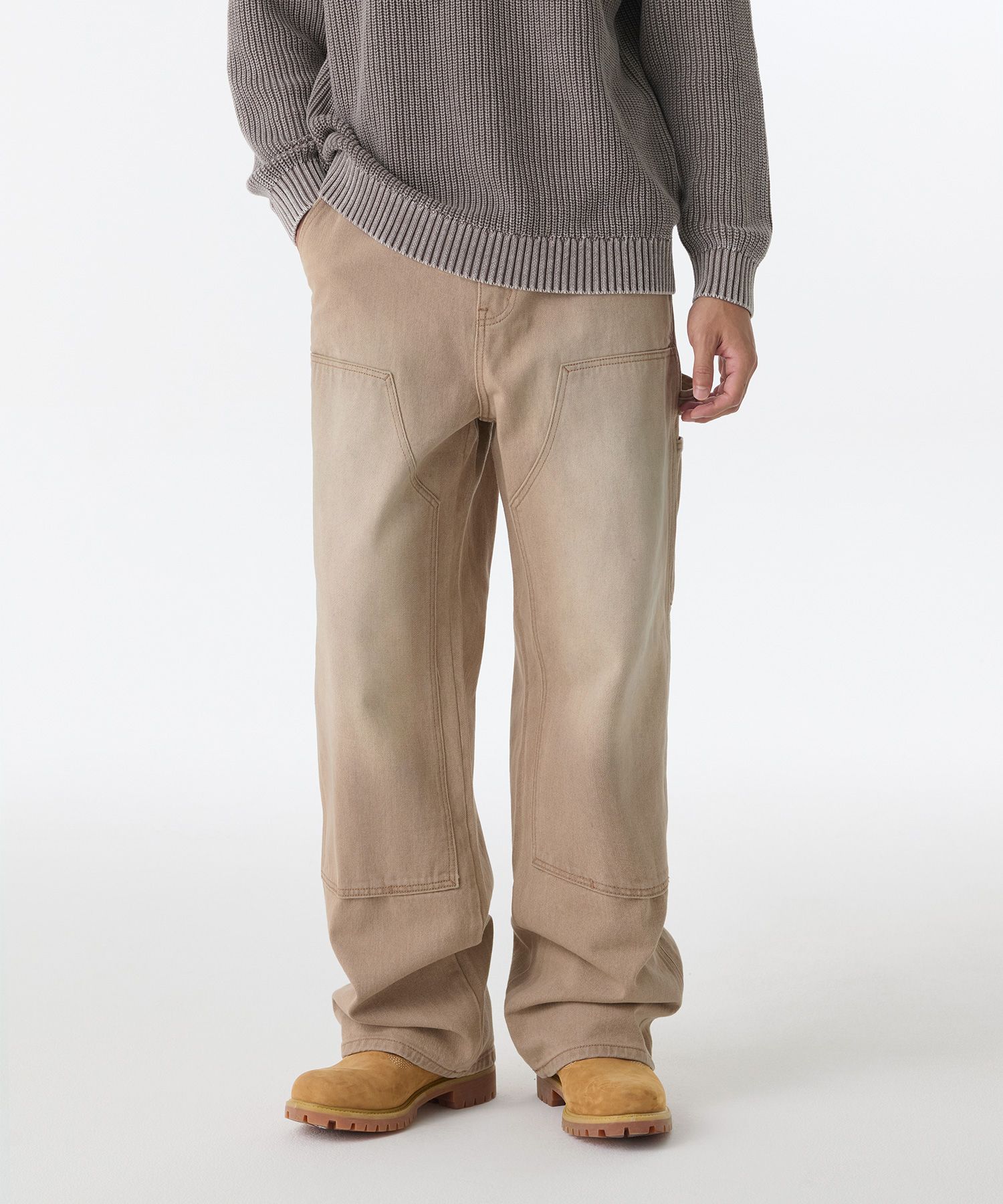 ★MUSINSA STANDARD★ Pigment Denim Wide Double Knee Carpente MUSINSA | MUSINSA STANDARD Pigment Denim Wide Double Knee
