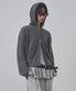 우먼즈 리브드 니트 후디드 집업 [미디엄 그레이]