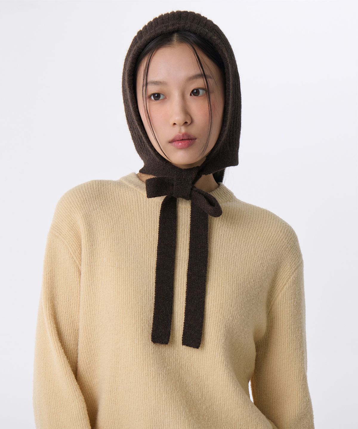 무신사 스탠다드 우먼(MUSINSA STANDARD WOMAN) 우먼즈 니트 타이 보넷 [다크 브라운]