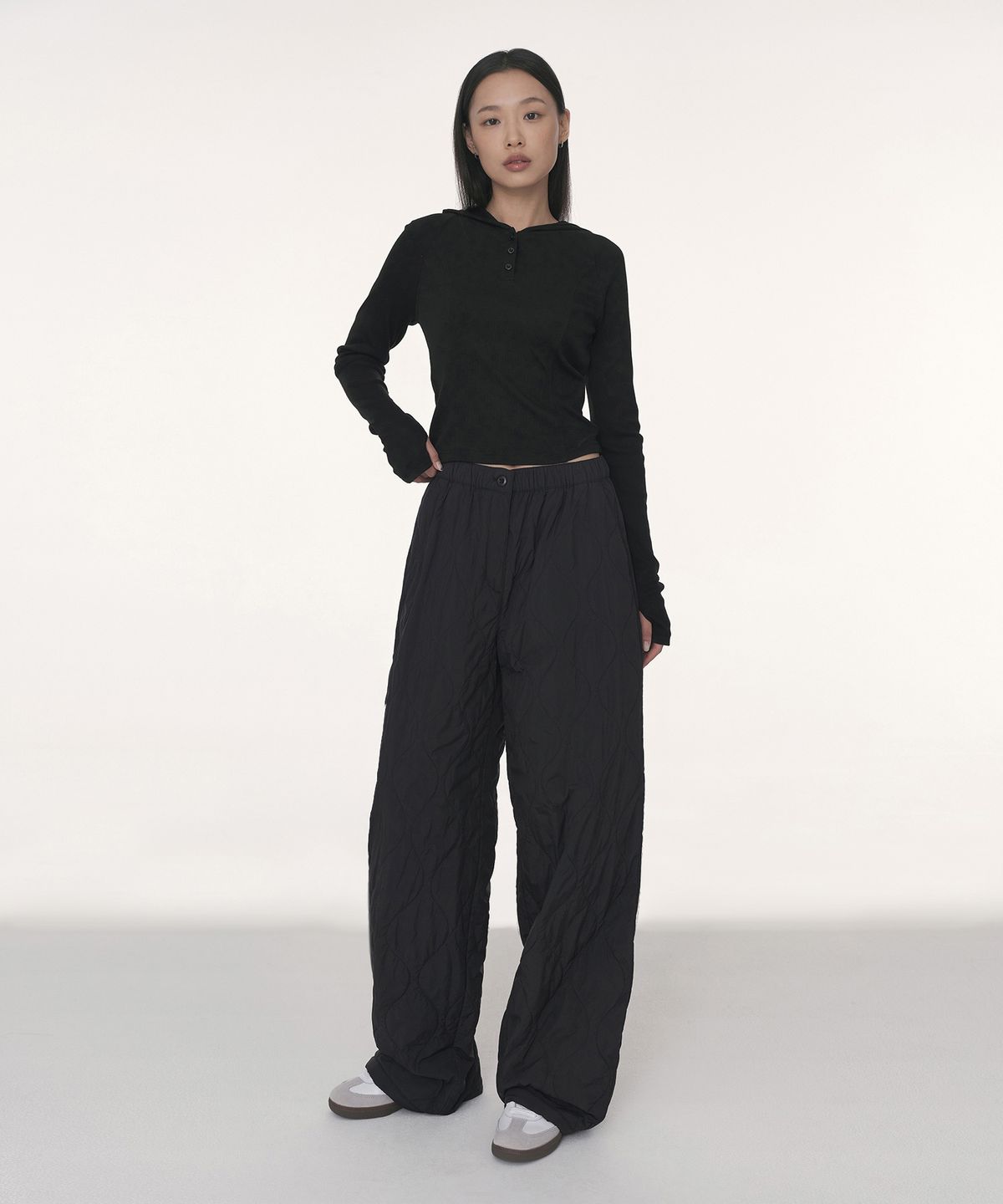 무신사 스탠다드 우먼(MUSINSA STANDARD WOMAN) 우먼즈 어니언 퀼티드 패딩 팬츠 [블랙]