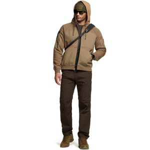 립스탑 배색 플리스 후드 집업