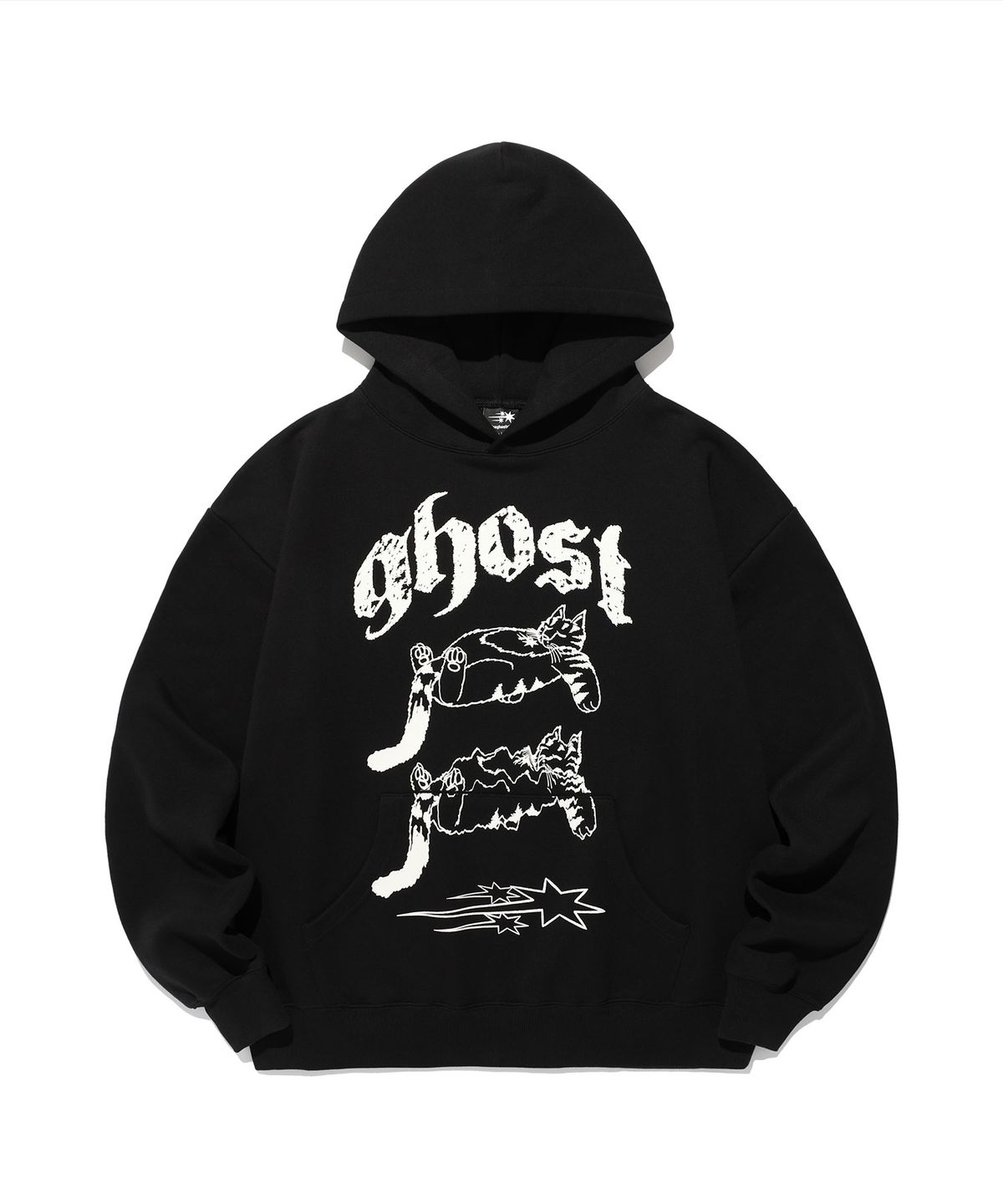 나이스고스트클럽(NICEGHOSTCLUB) A FALLING CAT HOODIE_BLACK(NG2EFUM415A)