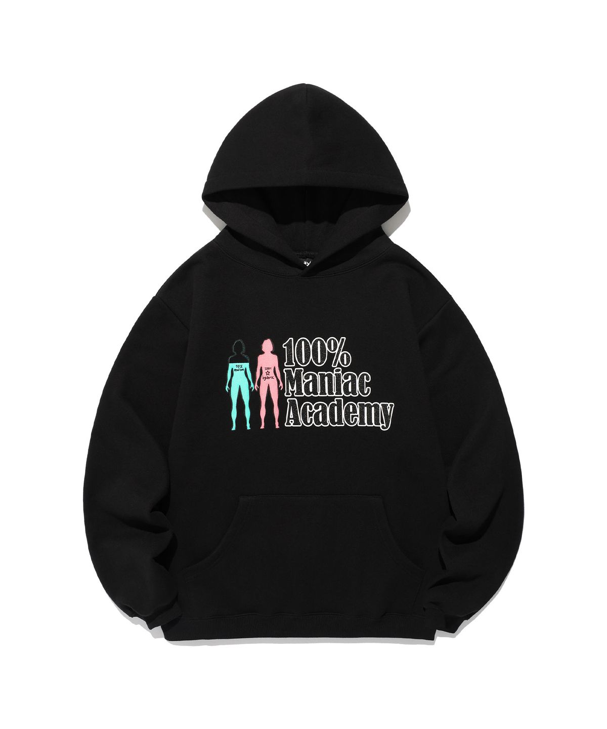 나이스고스트클럽(NICEGHOSTCLUB) 100% MANIAC ACADEMY HOODIE_BLACK(NG2EFUM419A)