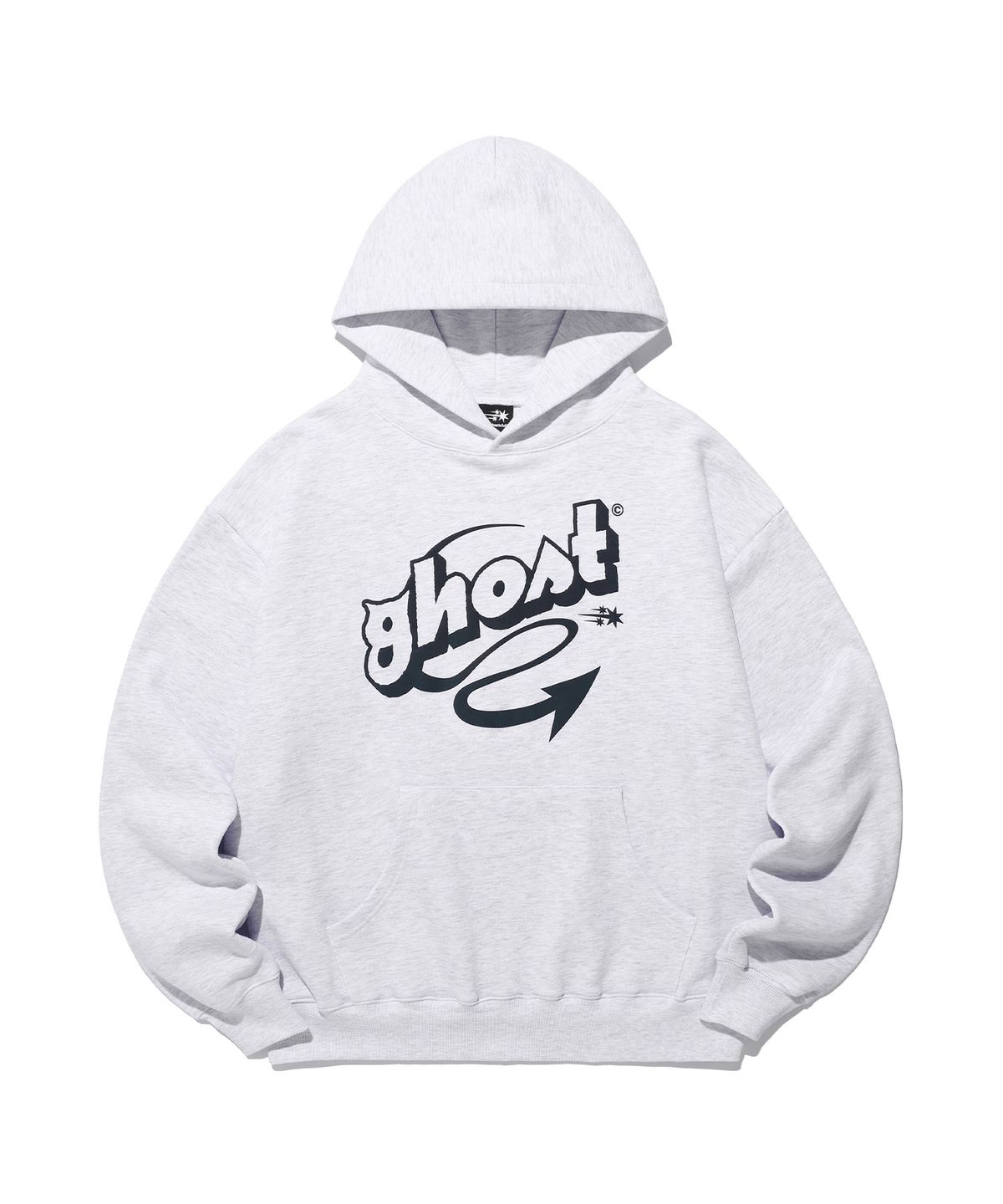 나이스고스트클럽(NICEGHOSTCLUB) GHOST TAIL COLLEGE HOODIE_LIGHT GREY(NG2EFUM420A)