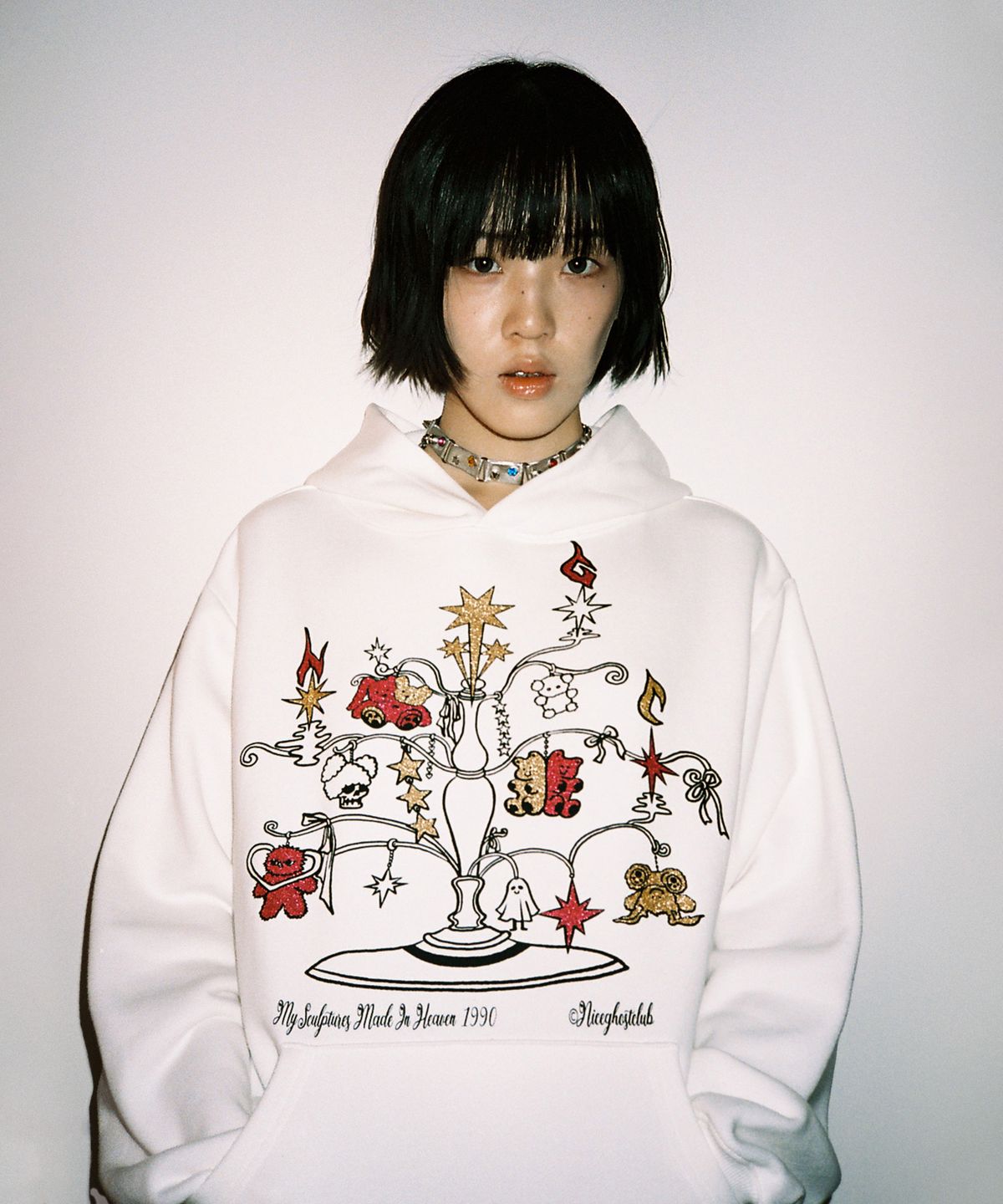 나이스고스트클럽(NICEGHOSTCLUB) HEAVEN SCULPTURE HOODIE_WHITE(NG2EFUM423A)