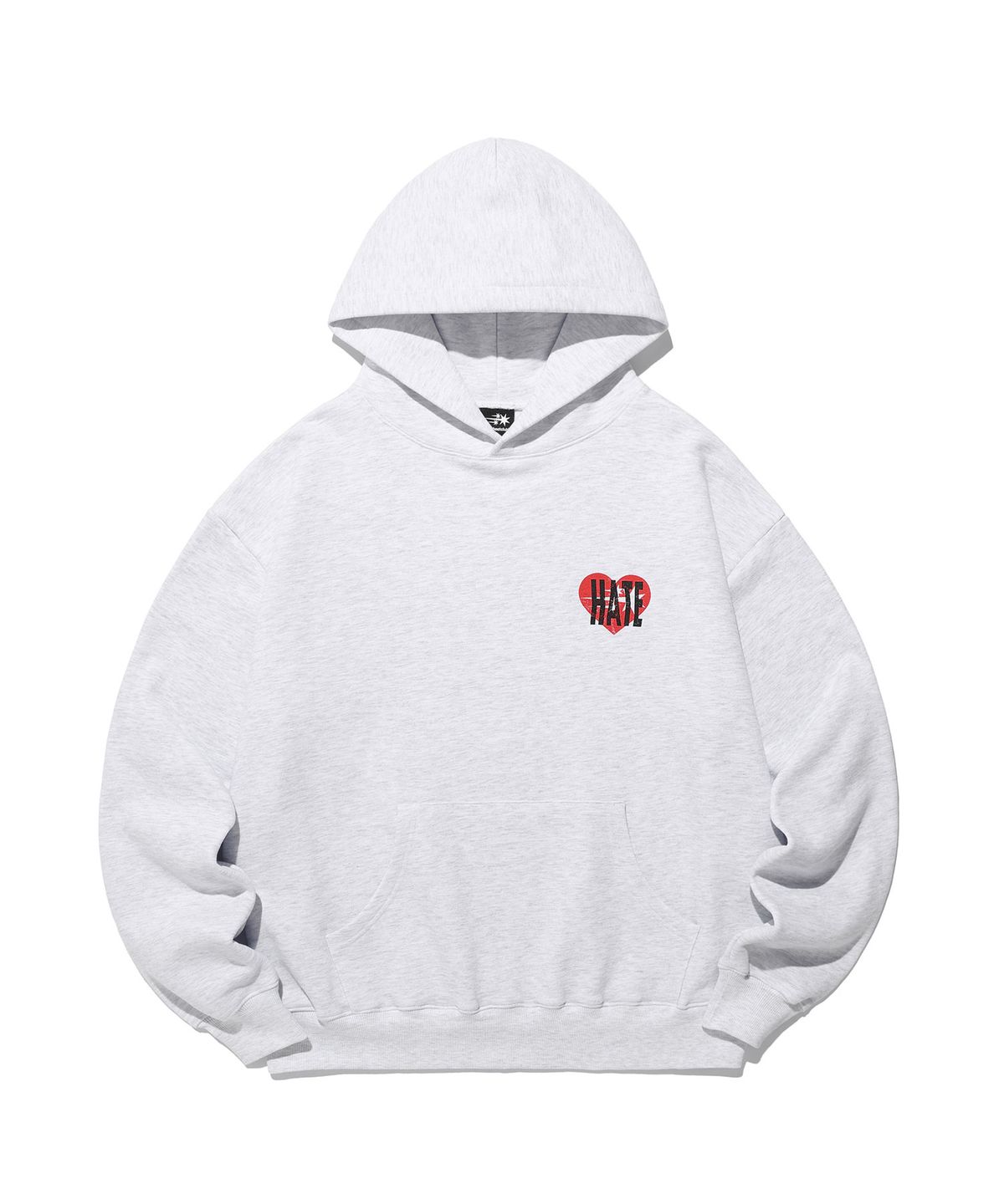 나이스고스트클럽(NICEGHOSTCLUB) HATE HEART LOGO HOODIE_LIGHT GREY(NG2EFUM428A)