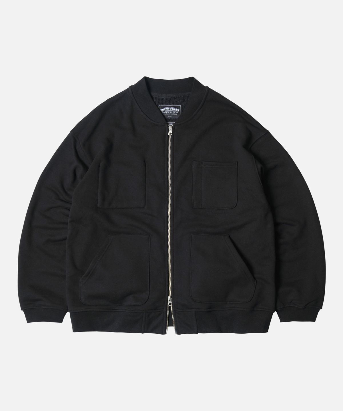 프리즘웍스(FRIZMWORKS) HEAVYWEIGHT SWEAT ZIP UP CARDIGAN _ BLACK