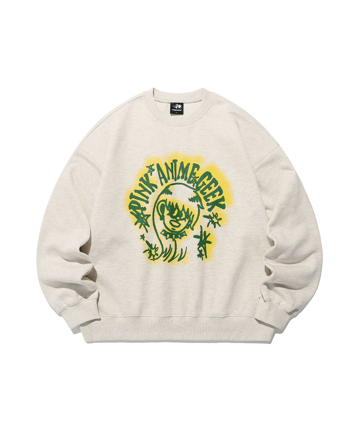 나이스고스트클럽(NICEGHOSTCLUB) PINK ANIME GEEK SWEATSHIRTS_OATMEAL(NG2EFUM449A)