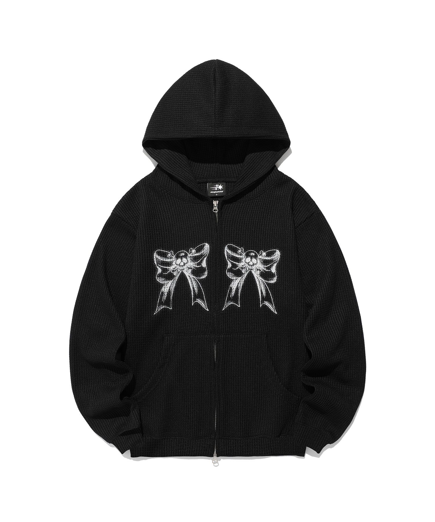 Nice Ghost Club★韓国★SKULL RIBBON WAFFLE HOODIE ZIP UP MUSINSA | NICE GHOST CLUB SKULL RIBBON WAFFLE HOODIE ZIP