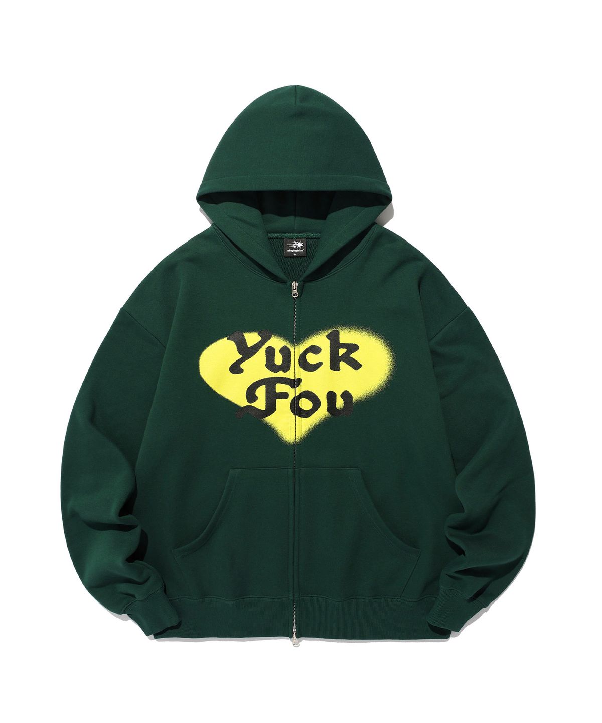 나이스고스트클럽(NICEGHOSTCLUB) LOVE YUCK FOU HOODIE ZIP UP_KHAKI(NG2EFUM484A)