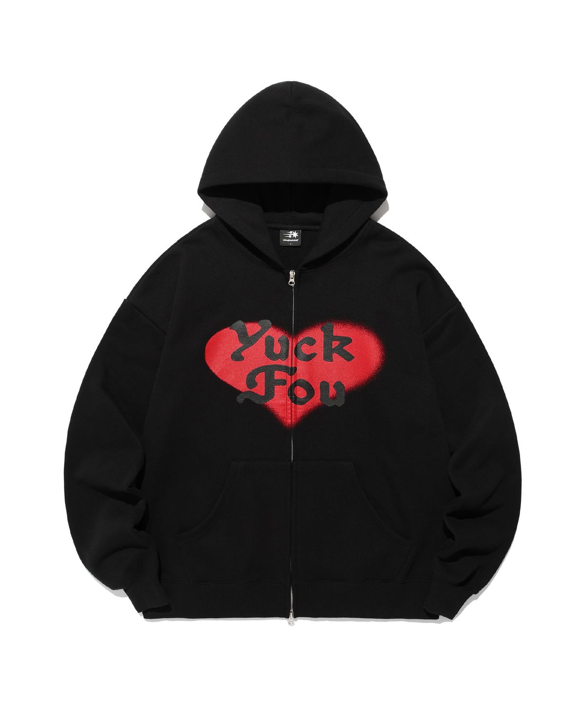 나이스고스트클럽(NICEGHOSTCLUB) LOVE YUCK FOU HOODIE ZIP UP_BLACK(NG2EFUM484A)