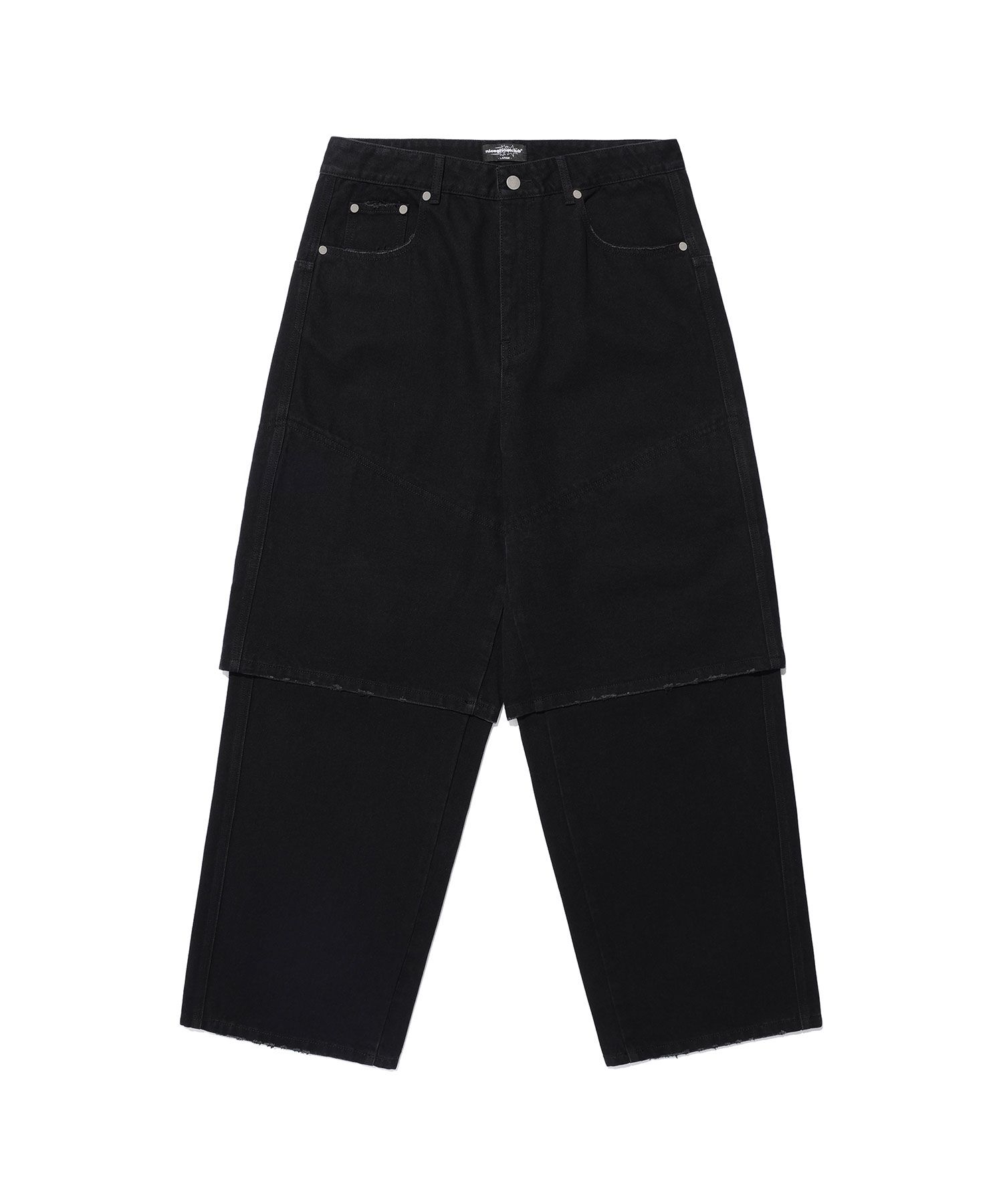 [NICEGHOSTCLUB]エプロンWASHED JEANS_BLACK(NG2EFUD112A) MUSINSA | NICE GHOST CLUB LAYERED WASHED JEANS_BLACK