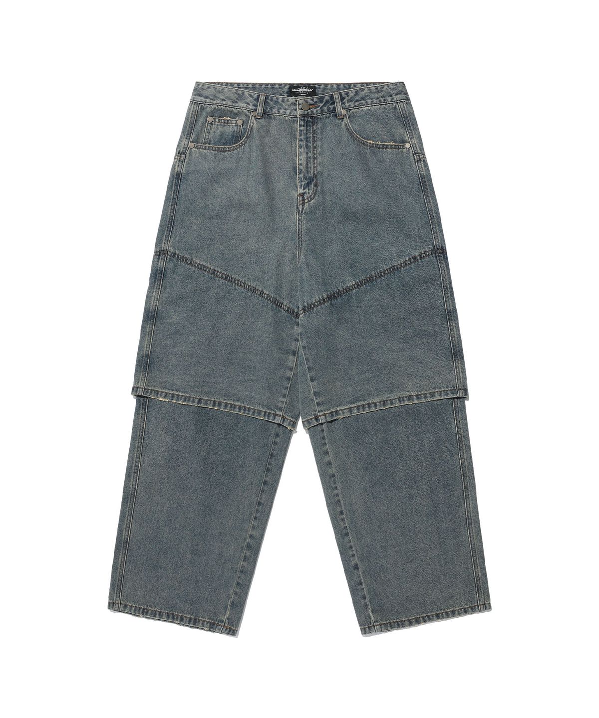 나이스고스트클럽(NICEGHOSTCLUB) LAYERED WASHED JEANS_BLUE(NG2EFUD111A)