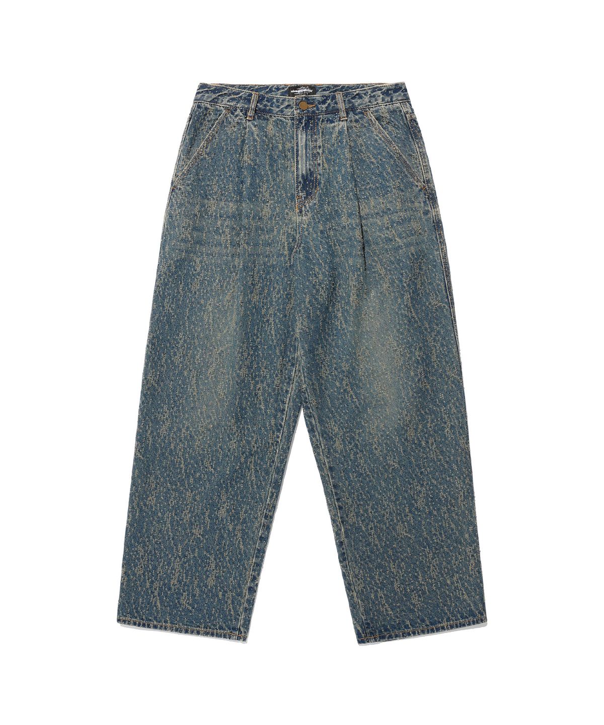 나이스고스트클럽(NICEGHOSTCLUB) ONE TUCK BULLET DISTRESSED JEANS_BLUE(NG2EFUD114A)