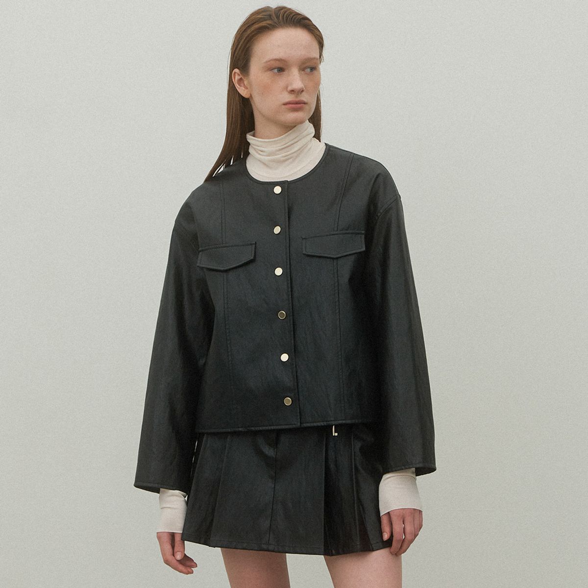 아틀리에 나인(ATELIER NAIN) BENNY SET-UP LEATHER JACKET(JK-2978)