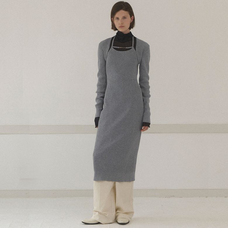 ASHA BOLERO WOOL KNIT DRESS(OP-6215)