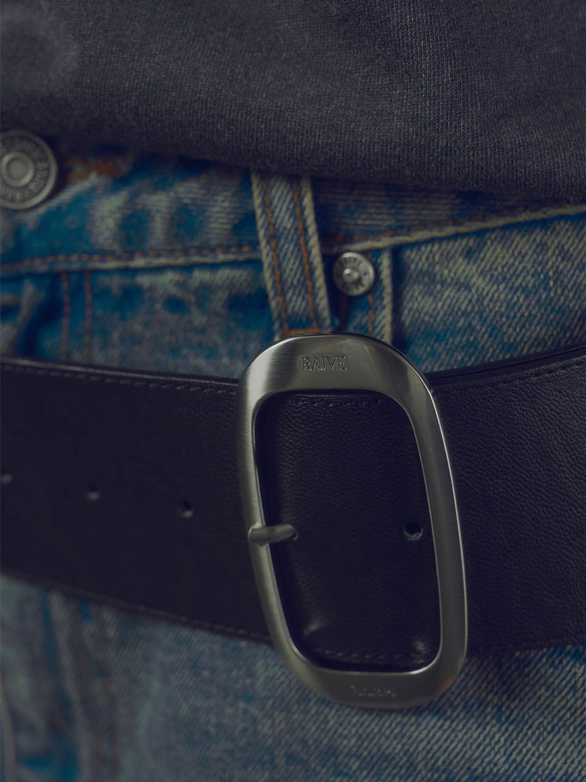 레이브(RAIVE) Leather Big Buckle Belt VX4AT601_2color