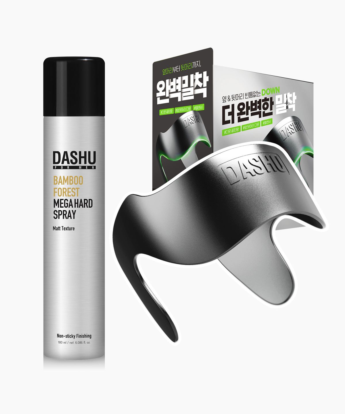 다슈(DASHU) 데일리 퍼펙트 다운텍 + 포 맨 밤부 포레스트 메가 하드 스프레이 180ml 세트