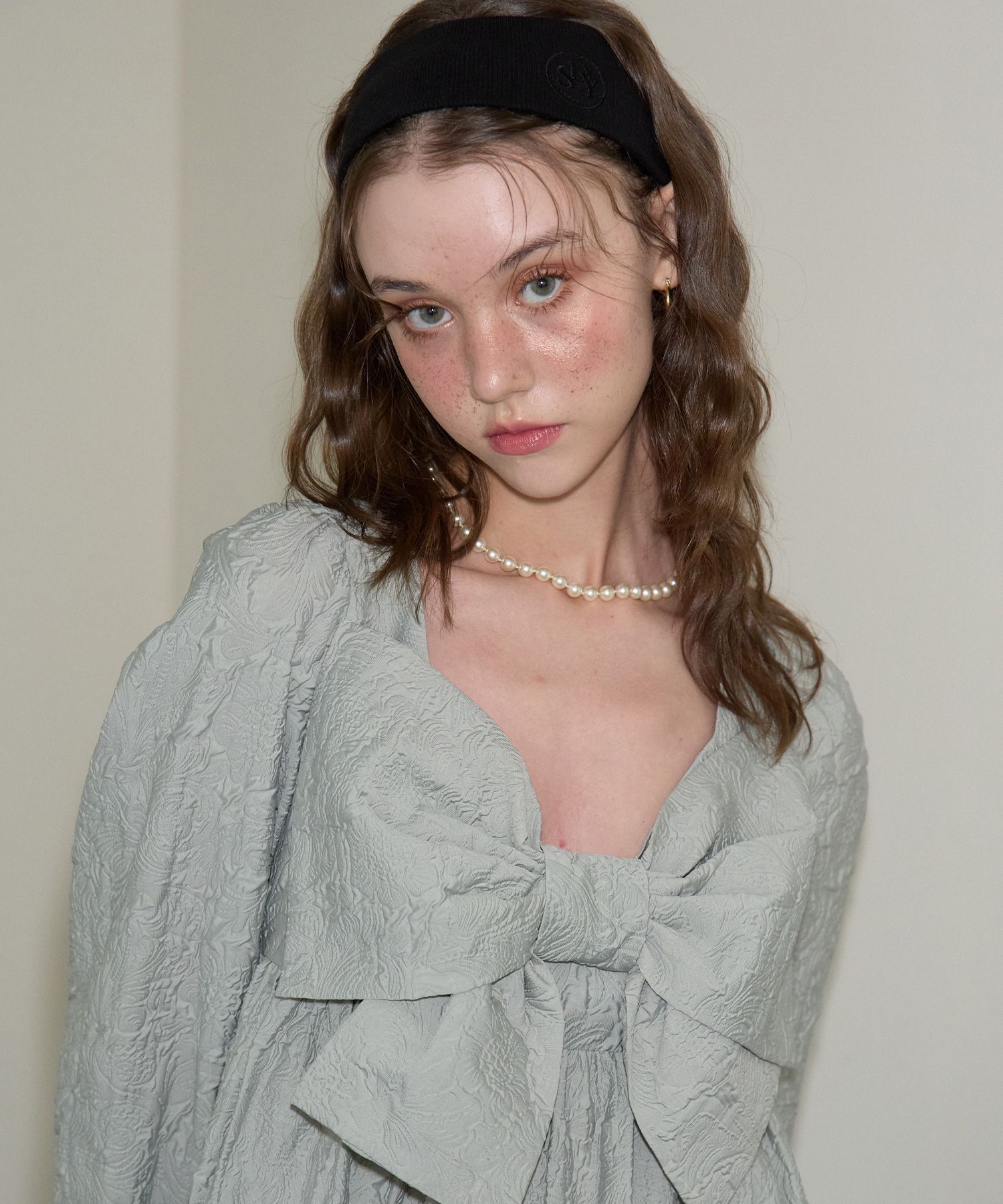 MUSINSA | SALON DE YOHN Ribbon Point Mini Dress_ Green