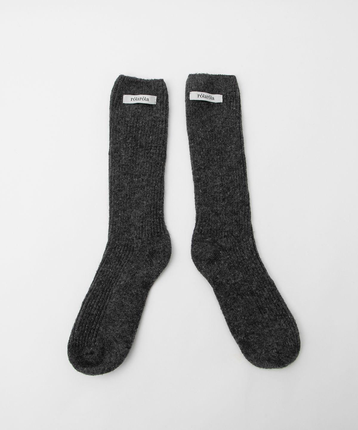 로라로라(ROLAROLA) WOOL LONG SOCKS CHARCOAL
