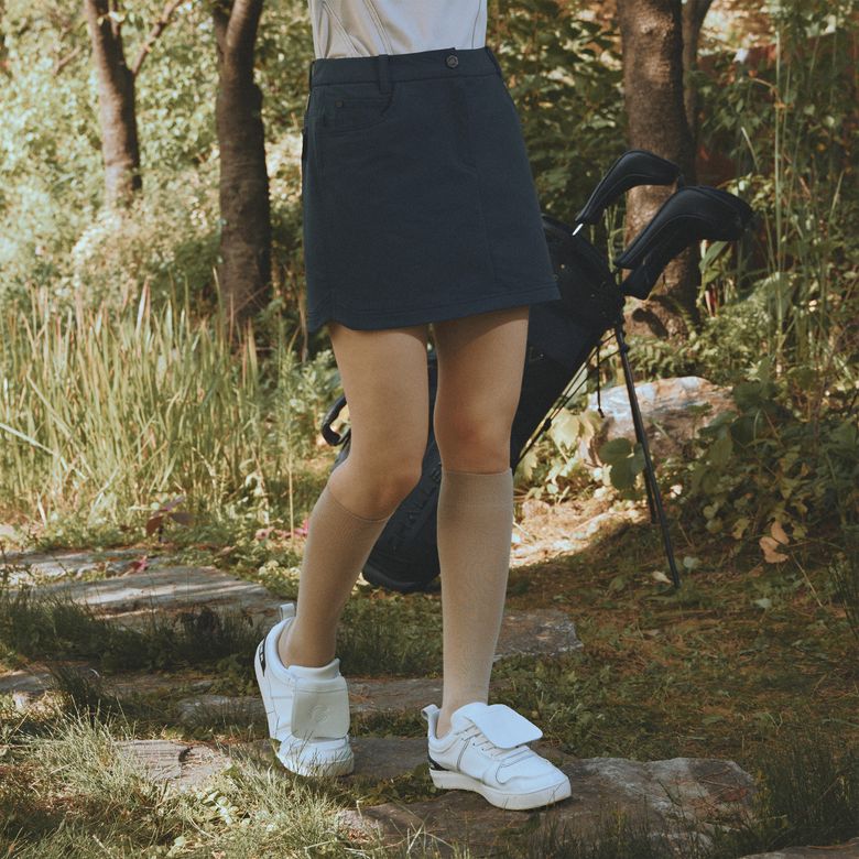 여성 나일론스트레치 H라인 큐롯 다크블루