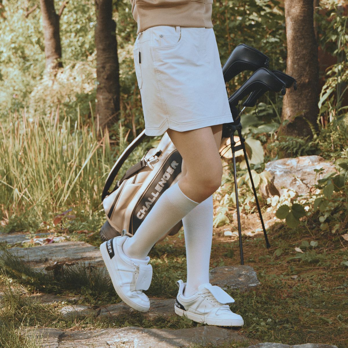 챌린저(CHALLENGER) 여성 나일론스트레치 H라인 큐롯 샌드