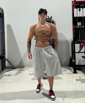 패치자수 버뮤다팬츠