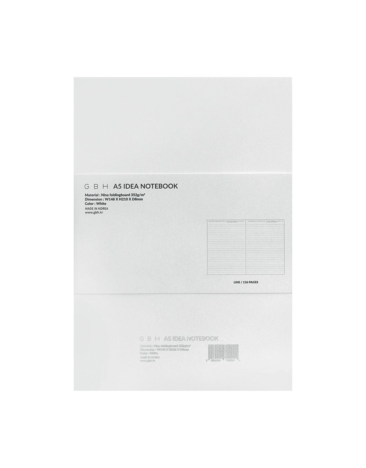 지비에이치 홈(GBH HOME) A5 IDEA NOTEBOOK WHITE 아이디어 노트